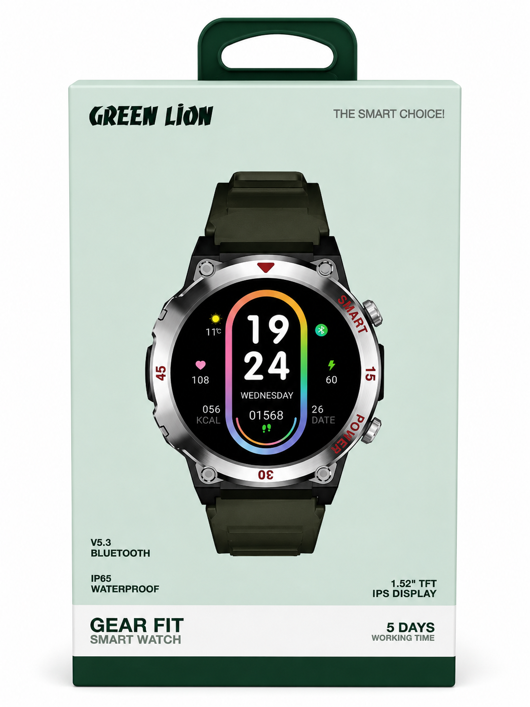 ChatGPT Image 29 mai 2026, 22_40_48 Smartwatch Green Lion Gear Fit - Image 1