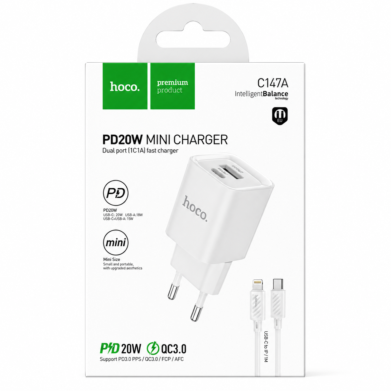 050dbf26-da17-47e6-bf26-05b647dc66dc Chargeur Hoco C147a PD20W MINI - Image 1