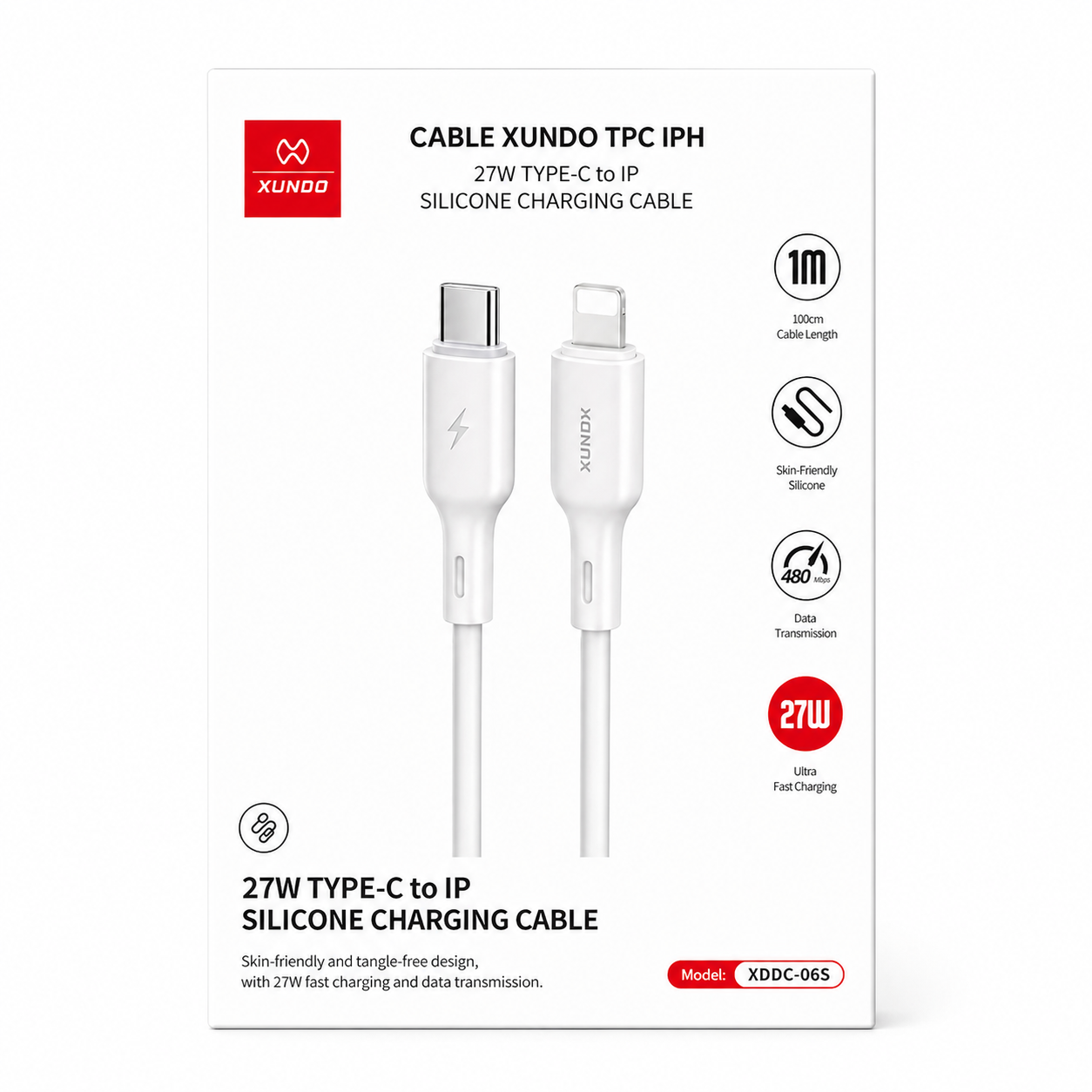 85337d16-a38d-4147-af3f-b8389468b36e Cable xundo type-c to iphone - Image 1