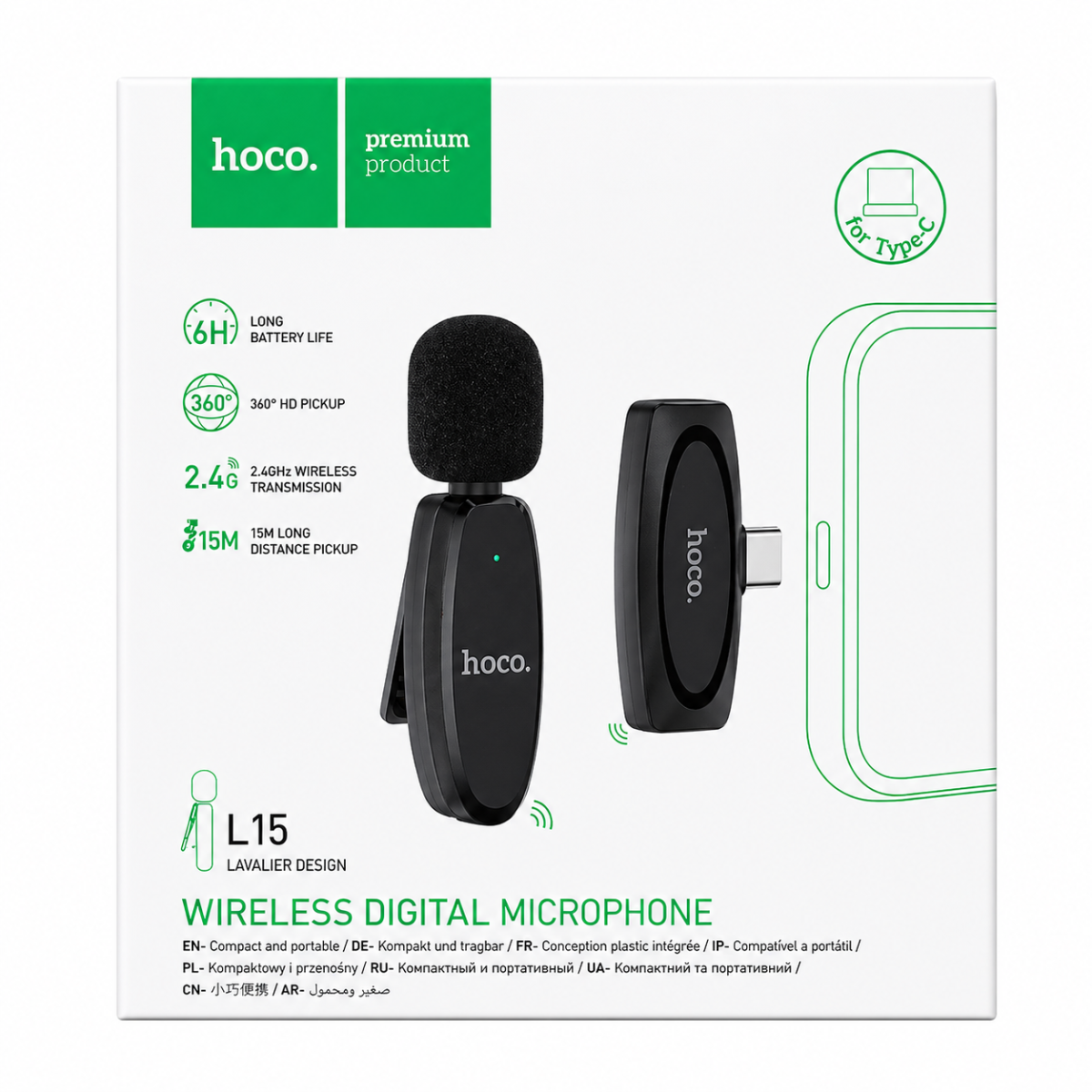 Microphone Hoco L15 Wireless Iph / Type-C - Image 2